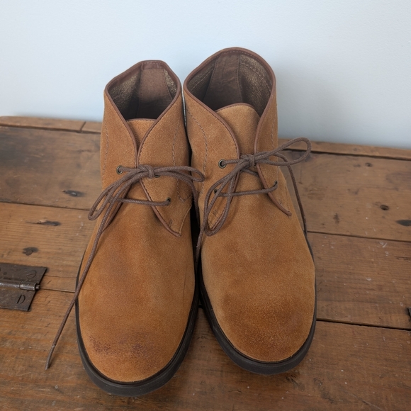 Hush Puppies Women's Tan Suede Chukka Booties In Size 8.5 - Picture 3 of 7